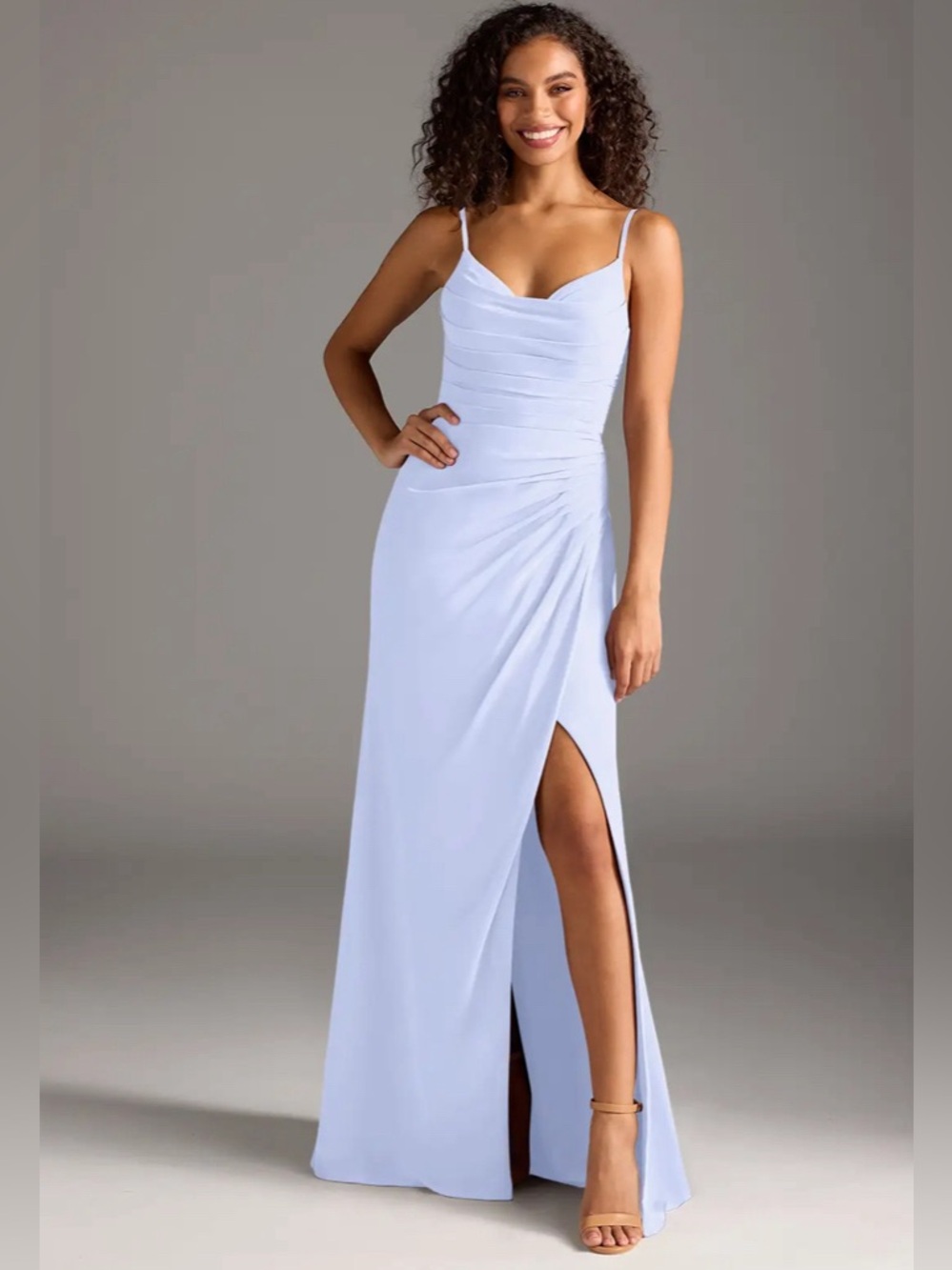 Azazie Deandra Lavender Pleated Chiffon Dress Size A4